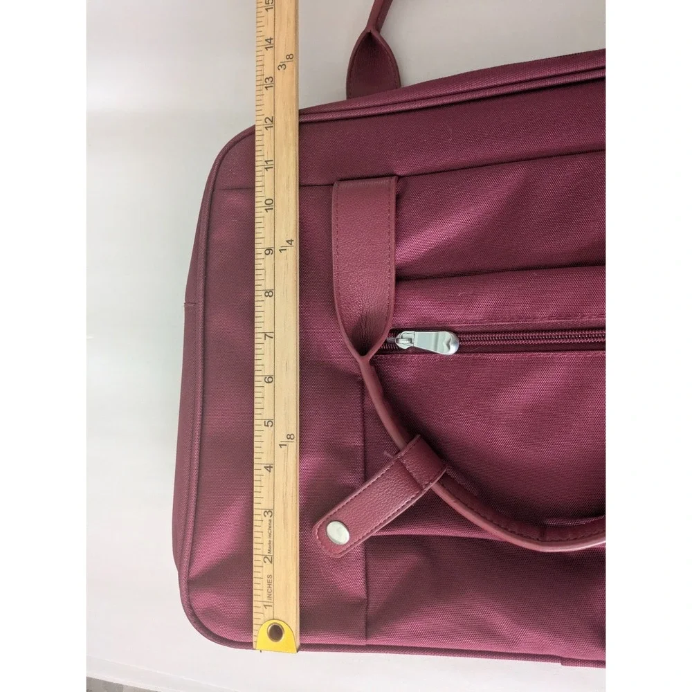Samantha Brown Laptop Bag & Wallet Set Women OS Burgundy Recycled Fabric Travel